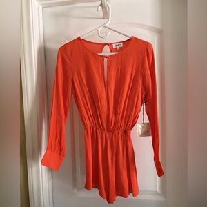 NWT Superdown Revolve Orange long sleeve Romper